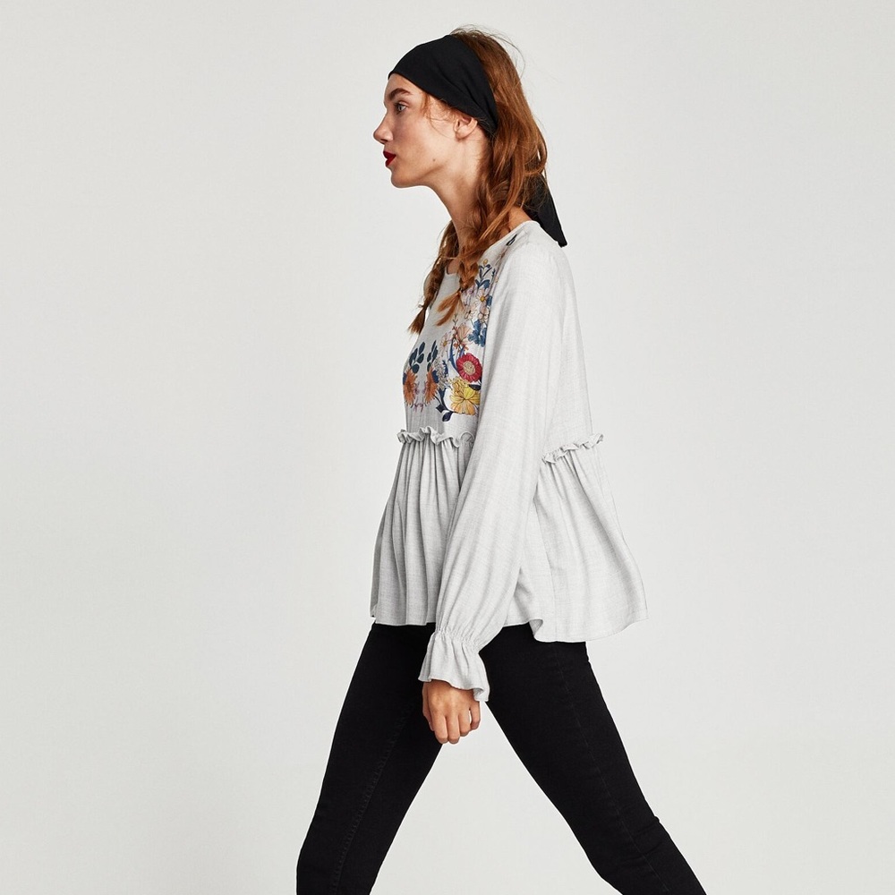 Zara Printed Floral Blouse - Picture 3 of 8